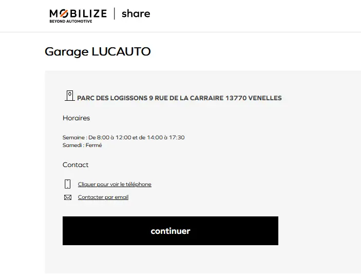 Location d'un véhicule de tourisme